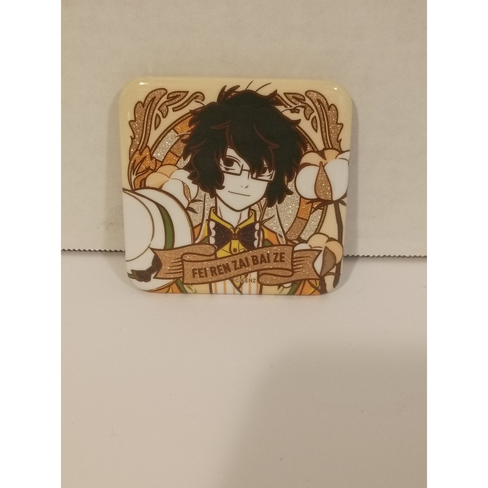 Fei Ren Zai Bai Ze Square Glitter Pin Non-Human Anime Button Collectible